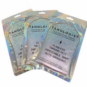 TANOLOGIST Sunless Flawless Self Tanning Mitts Silver SEALED NEW X 3 Packs LOT